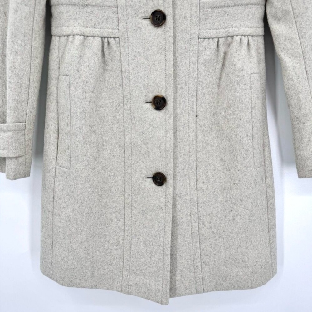 J.Crew Retro Lady Day Wool Blend Mandarin Collar Pleated Peplum Peacoat - Picture 4 of 6